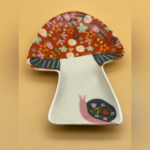 Calico Trinket Tray, Mushroom, New - Picture 3 of 4
